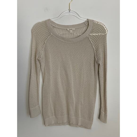 Caslon Cream cotton and silk blend Sweater size medium - Picture 1 of 6